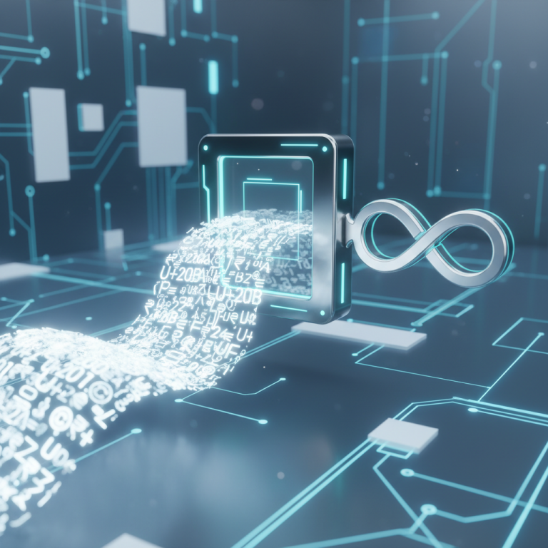 Digital visualization of a Unicode to Infinity Font Converter process.