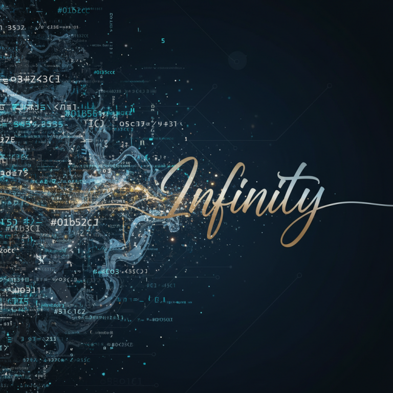 युनिकोड मजकूर इन्फिनिटी फॉन्टमध्ये रूपांतरित होणे दर्शवणारे ग्राफिक.