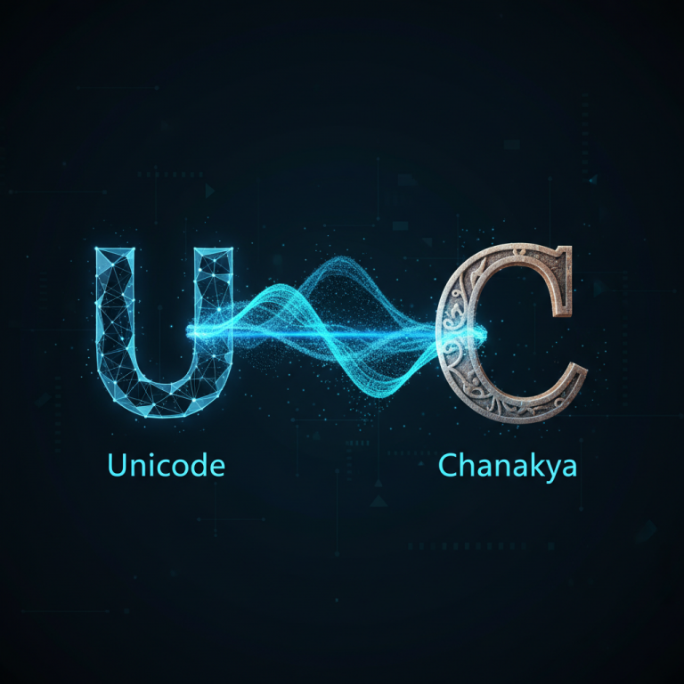 युनिकोड ते चाणक्य फॉन्ट रूपांतरण प्रक्रिया