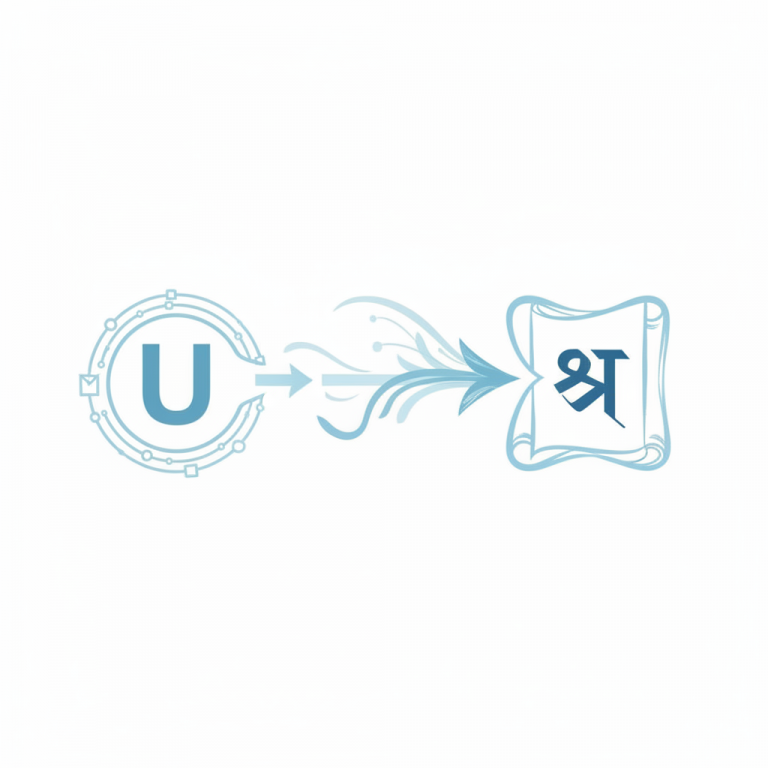 युनिकोड ते शिवाजी फॉन्ट रूपांतरण प्रक्रिया दर्शवणारे ग्राफिक