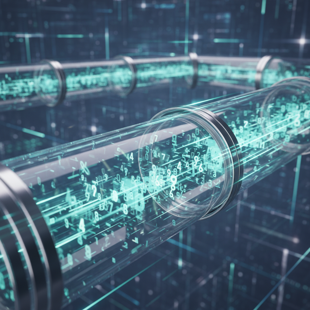 Seamless Conversion Pipeline Seamless digital data flow illustrating efficient text conversion.