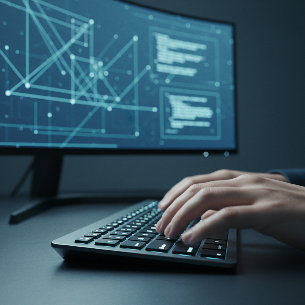 User utilizing a font conversion tool on a laptop.