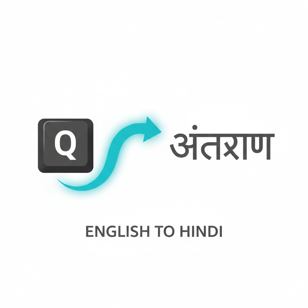 तत्काल यूनिकोड रूपांतरण ध्वन्यात्मक टाइपिंग से हिंदी यूनिकोड में रूपांतरण प्रक्रिया का चित्रण