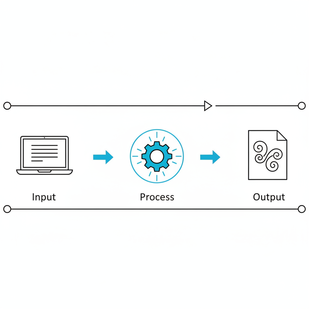 रूपांतरण प्रक्रिया के चरण फ़ॉन्ट रूपांतरण प्रक्रिया को दर्शाने वाला इन्फोग्राफिक।