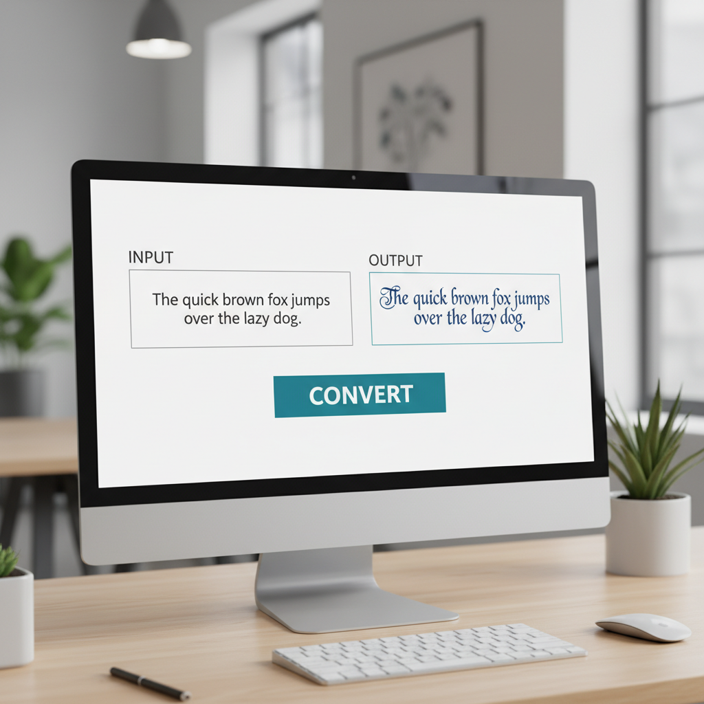 कन्व्हर्टर वापरताना फॉन्ट रूपांतरण साधनाचा स्क्रीनशॉट.