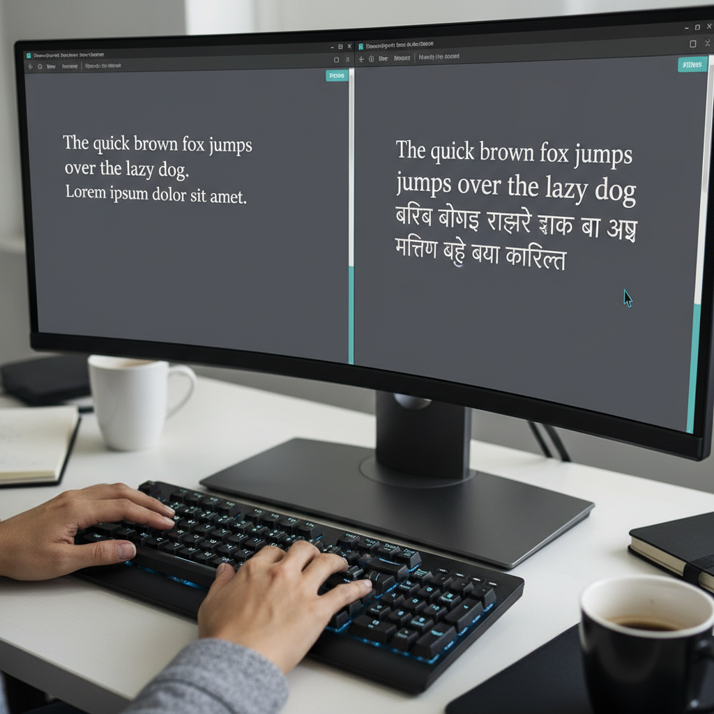 Seamless Surekh Text Output User successfully utilizing the Unicode to DVB-TT Surekh Converter to view converted text.