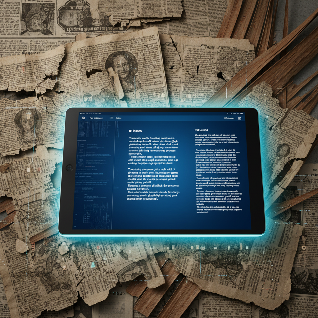 Legacy Font Compatibility Comparing legacy Tamil font display with modern Unicode rendered text.