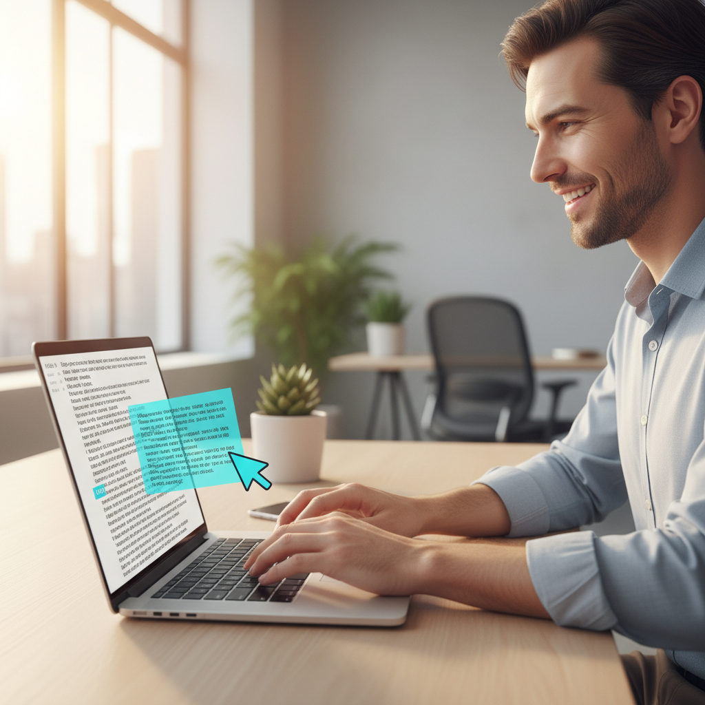 यूनिकोड कनवर्टर का उपयोग करते हुए उपयोगकर्ता की दक्षता लैपटॉप पर आसानी से यूनिकोड टेक्स्ट कॉपी करते हुए एक उपयोगकर्ता।