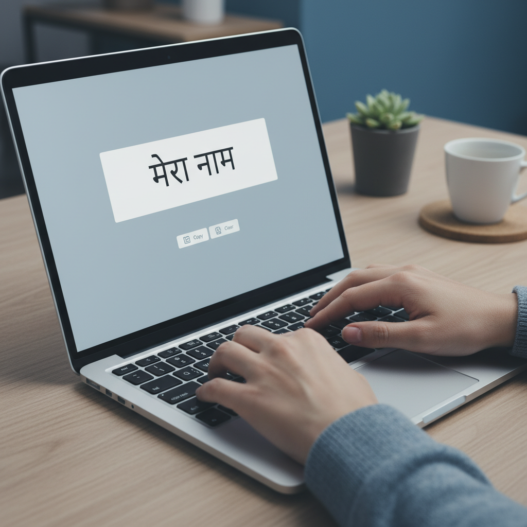 यूनिकोड पैड का उपयोग हिंदी टाइपिंग के लिए यूनिकोड पैड का उपयोग करता हुआ एक उपयोगकर्ता