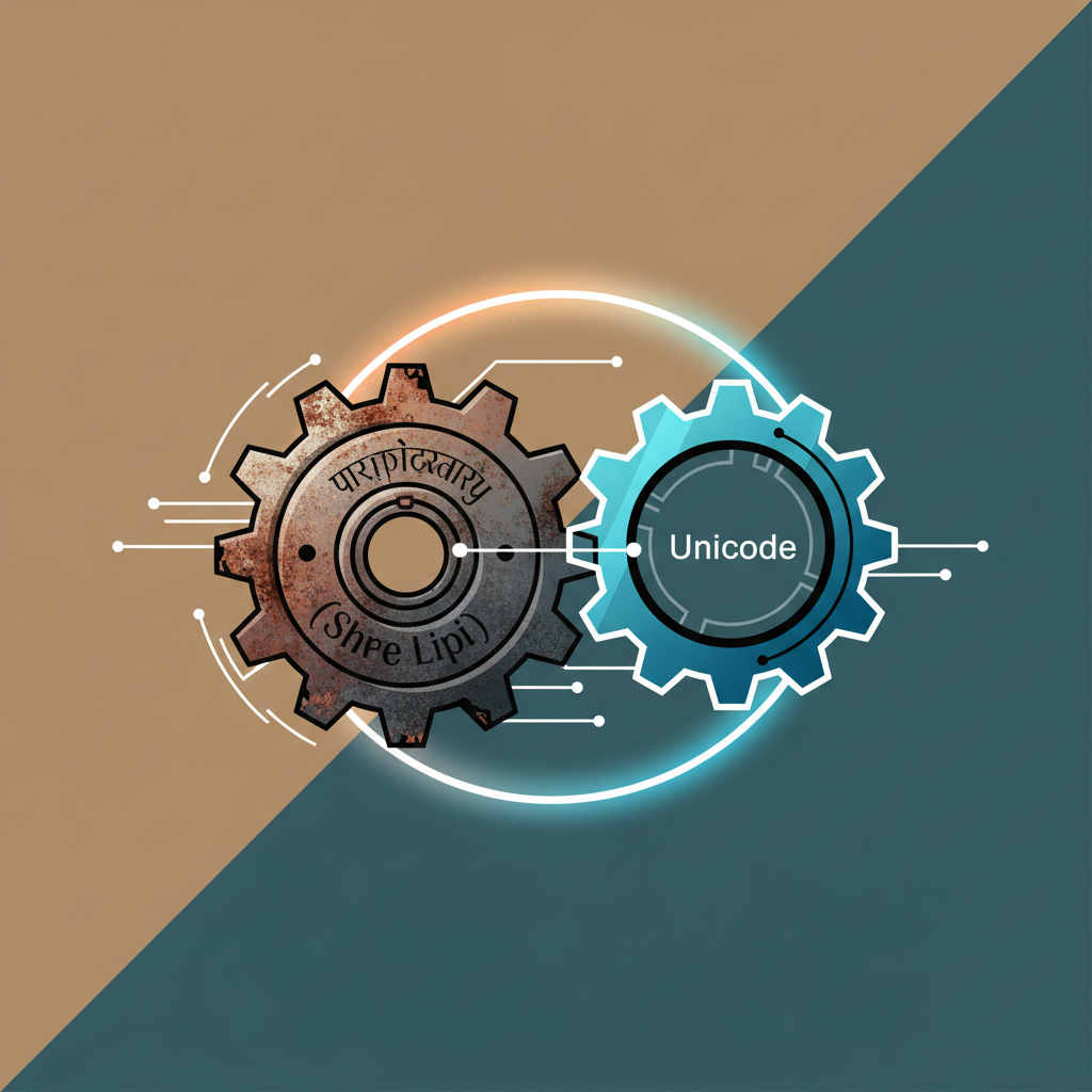 फॉन्ट सिस्टीमची सुसंगतता जुन्या (श्री लिपी) आणि नवीन (युनिकोड) सिस्टीममधील समन्वय