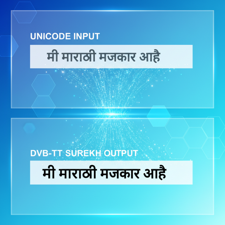 यूनिकोड से डीवीबी-टीटी फॉन्ट कनवर्टर का चित्रण