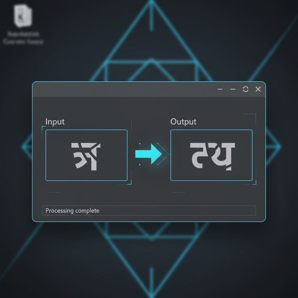 Converter Tool Interface Interface of a text converter tool showing input and output fields.