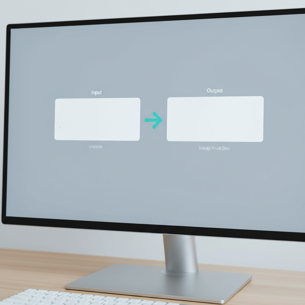 यूनिकोड से शिवाजी फॉन्ट कन्वर्टर इंटरफ़ेस का उपयोग करना