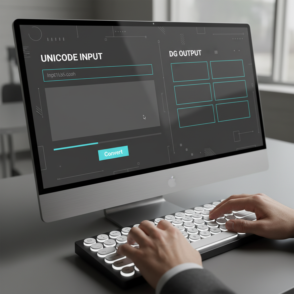 फ़ॉन्ट रूपांतरण प्रक्रिया यूनिकोड से डीजी कनवर्टर टूल का उपयोग
