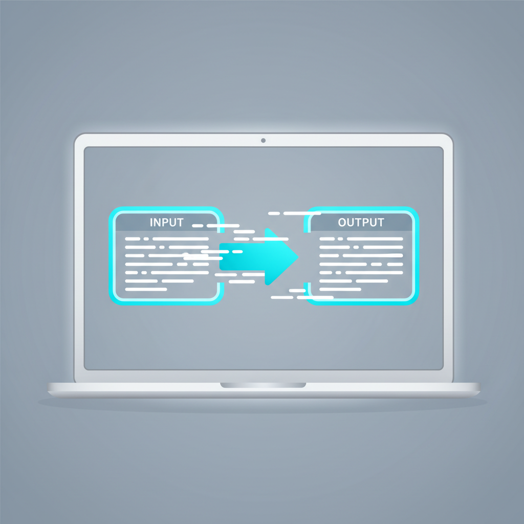 सोपी कन्व्हर्शन प्रक्रिया फॉन्ट बदलण्याची प्रक्रिया दर्शवणारे चित्रण.