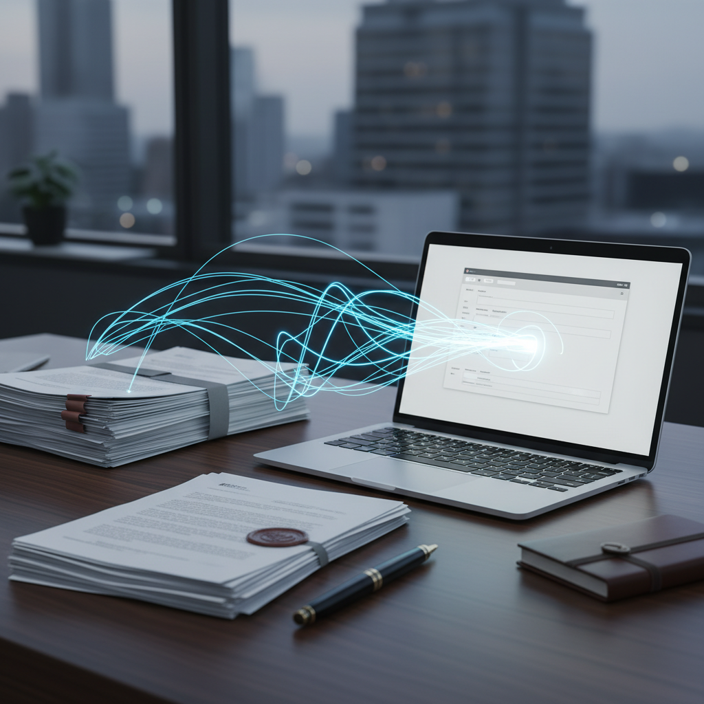 Applications in Professional Compliance Professional working on documents requiring Unicode to AMS conversion for compliance.