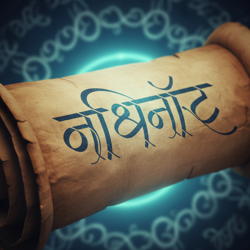 Aesthetic close-up of high-quality Marathi typography in the traditional Infinity font style.
