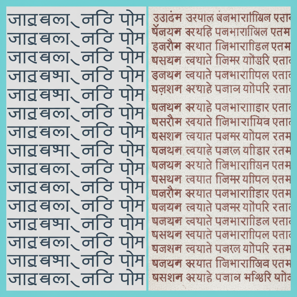 फॉन्ट एन्कोडिंग फरक युनिकोड आणि AMS इंडिया फॉन्टची तुलना